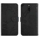 For Xiaomi Redmi 8 / 8A Skin Feel Butterfly Peony Embossed Leather Phone Case(Black)