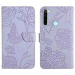For Xiaomi Redmi Note 8T Skin Feel Butterfly Peony Embossed Leather Phone Case(Purple)