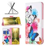 For Xiaomi Redmi 10 5G / Note 11E Colored Drawing Pattern Leather Phone Case(Butterflies)