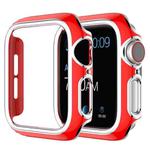 Two-color Electroplating PC Watch Case For Apple Watch Series 3&2&1 38mm(Red Silver)