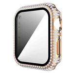 Diamond PC + Tempered Glass Watch Case For Apple Watch Series 3&2&1 38mm(Rose Gold)