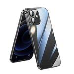 For iPhone 12 SULADA Lens Protector Plated Clear Case(Black)