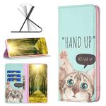 For Xiaomi Redmi 10 5G / Note 11E Colored Drawing Invisible Magnetic Leather Phone Case(Cat)