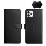 For iPhone 11 Pro Genuine Leather Fingerprint-proof Horizontal Flip Phone Case (Black)