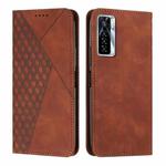 For Tecno Camon 17P / 17 Pro Diamond Splicing Skin Feel Magnetic Leather Phone Case(Brown)