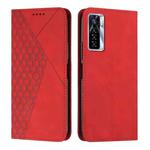 For Tecno Camon 17P / 17 Pro Diamond Splicing Skin Feel Magnetic Leather Phone Case(Red)