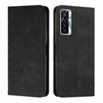 For Tecno Camon 17P / 17 Pro Diamond Splicing Skin Feel Magnetic Leather Phone Case(Black)