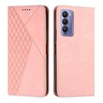 For Tecno Camon 18P / 18 Diamond Splicing Skin Feel Magnetic Leather Phone Case(Rose Gold)