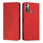 For Tecno Spark 7 Diamond Splicing Skin Feel Magnetic Leather Phone Case(Red)