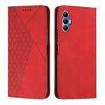 For Tecno Spark 8P Diamond Splicing Skin Feel Magnetic Leather Phone Case(Red)
