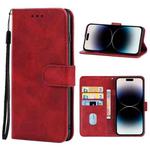 For iPhone 14 Pro Max Leather Phone Case (Red)