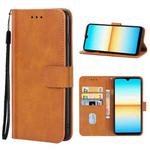 Leather Phone Case For Sony Xperia Ace III(Brown)