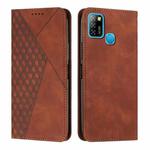 For Infinix Hot 10 Lite / Smart 5 2020 Diamond Splicing Skin Feel Magnetic Leather Phone Case(Brown)