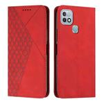 For Infinix Hot 10i Diamond Splicing Skin Feel Magnetic Leather Phone Case(Red)