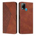 For Infinix Hot 10S / 10T / 10S NFC Diamond Splicing Skin Feel Magnetic Leather Phone Case(Brown)