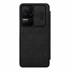 For Xiaomi Redmi K40S NILLKIN QIN Series Pro Sliding Camera Cover Design Leather Phone Case(Black)