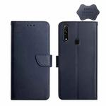 For OPPO A8 Genuine Leather Fingerprint-proof Horizontal Flip Phone Case(Blue)