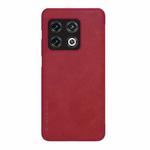 For OnePlus 10 Pro NILLKIN QIN Series Crazy Horse Texture Leather Phone Case(Red)