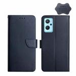For OPPO Realme 9i Genuine Leather Fingerprint-proof Horizontal Flip Phone Case(Blue)