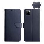 For OPPO Realme C11 Genuine Leather Fingerprint-proof Horizontal Flip Phone Case(Blue)