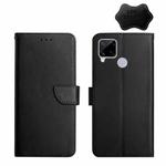 For OPPO Realme C15 Genuine Leather Fingerprint-proof Horizontal Flip Phone Case(Black)