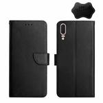 For Huawei P20 Genuine Leather Fingerprint-proof Horizontal Flip Phone Case(Black)