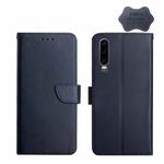 For Huawei P30 Genuine Leather Fingerprint-proof Horizontal Flip Phone Case(Blue)