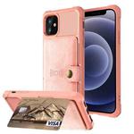 For iPhone 12 mini Magnetic Wallet Card Bag Leather Case (Rose Gold)