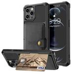 For iPhone 12 Pro Max Magnetic Wallet Card Bag Leather Case(Black)