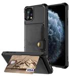 For iPhone 11 Pro Magnetic Wallet Card Bag Leather Case (Black)