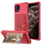For iPhone 11 Pro Max Magnetic Wallet Card Bag Leather Case (Red)