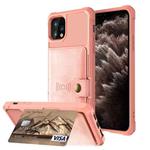 For iPhone 11 Pro Max Magnetic Wallet Card Bag Leather Case (Rose Gold)