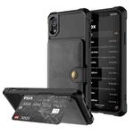 For iPhone XR Magnetic Wallet Card Bag Leather Case(Black)