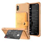 For iPhone XR Magnetic Wallet Card Bag Leather Case(Brown)