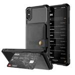For iPhone XS Max Magnetic Wallet Card Bag Leather Case(Black)
