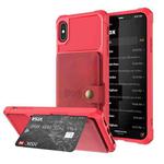 For iPhone XS Max Magnetic Wallet Card Bag Leather Case(Red)