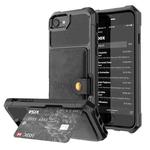 For iPhone SE 2022 / SE 2020 / 8 / 7 Magnetic Wallet Card Bag Leather Case(Black)