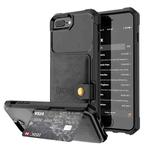 Magnetic Wallet Card Bag Leather Case For iPhone 8 Plus / 7 Plus / 6 Plus(Black)