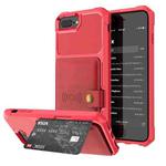 Magnetic Wallet Card Bag Leather Case For iPhone 8 Plus / 7 Plus / 6 Plus(Red)
