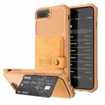 Magnetic Wallet Card Bag Leather Case For iPhone 8 Plus / 7 Plus / 6 Plus(Brown)