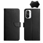 For Xiaomi Redmi K40 Genuine Leather Fingerprint-proof Horizontal Flip Phone Case(Black)