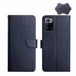 For Xiaomi Poco X3 GT Genuine Leather Fingerprint-proof Horizontal Flip Phone Case(Blue)