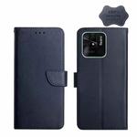 For Xiaomi Redmi 10C Genuine Leather Fingerprint-proof Horizontal Flip Phone Case(Blue)