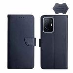 For Xiaomi Mi 11T Genuine Leather Fingerprint-proof Horizontal Flip Phone Case(Blue)