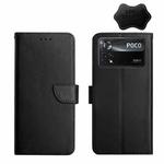 For Xiaomi Poco X4 Pro 5G Genuine Leather Fingerprint-proof Horizontal Flip Phone Case(Black)