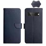 For Google Pixel 7 Pro Genuine Leather Fingerprint-proof Horizontal Flip Phone Case(Blue)