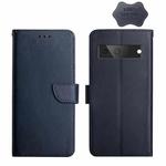 For Google Pixel 7 Genuine Leather Fingerprint-proof Horizontal Flip Phone Case(Blue)