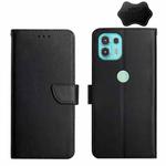 For Motorola Moto Edge 20 Lite Genuine Leather Fingerprint-proof Horizontal Flip Phone Case(Black)