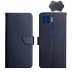 For Motorola Moto G 5G Plus Genuine Leather Fingerprint-proof Horizontal Flip Phone Case(Blue)