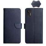 For Motorola Moto G Stylus 2021 Genuine Leather Fingerprint-proof Horizontal Flip Phone Case(Blue)